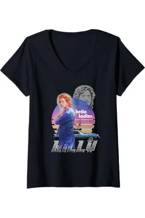Stranger Things Damen Retro Billy Muscle Car Pose Hello Ladies T-Shirt mit V-Ausschnitt