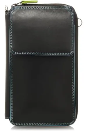 Mywalit Leder Damen Geldbörse - Zip Round Multi with Shoulder Strap - 1220-4 - Black pace