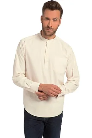 JP 1880 Herren Henley, Langarm, Modern Fit, Brusttasche, Rundhals T-Shirts, , 56