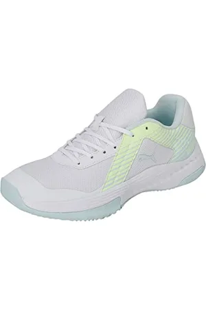 PUMA Unisex Varion Hallensportschuhe Hallenschuhe, White-Nitro Blue-Fizzy Light, 36 EU