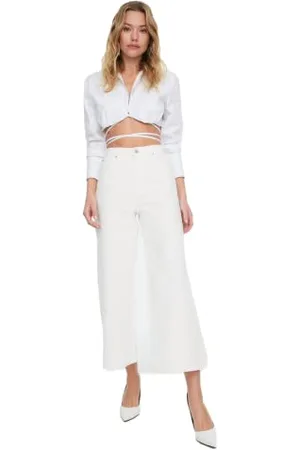 Trendyol Damen Basic High Waist Culotte Jeans Jeans Culotte, , 38