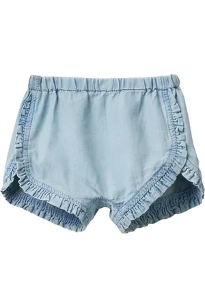 Benetton Baby-Mädchen 4Dhj593xe Shorts, blau, 80
