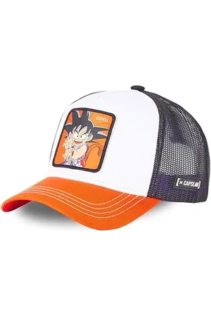 Capslab Cap Herren Dragon Ball, Tracker Kappe Herren, Goku, Perfekter Halt, Weiß/Lila/Orange, Einheitsgröße