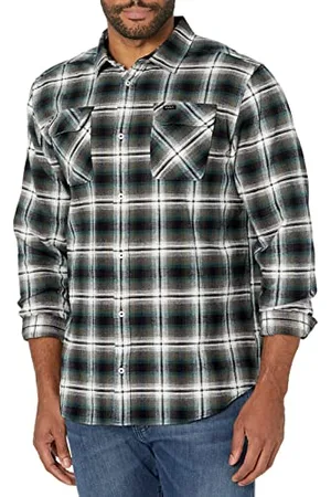 RVCA Herren Standard Fit Long Sleeve Up Flannel Shirt Hemd mit Button-Down-Kragen, L/S Flanell/New Navy, Mittel