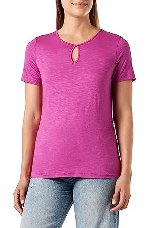 Gerry Weber Damen T-Shirt mit geknöpftem Tropfenauschnitt Kurzarm unifarben 34
