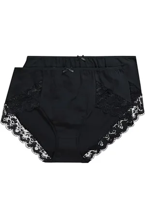 Ulla Popken Damen 2er Pack Büroslips mit Spitze, , 62/64