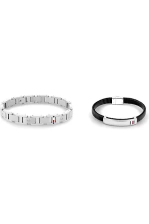 Tommy Hilfiger Jewelry Armband mit Knebelverschluss für Herren aus Edelstahl - 2790393 & Jewelry Armband für Herren aus Leder Schwarz - 2790349