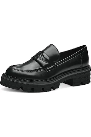 Marco Tozzi Damen Loafer mit Plateau Klassisch, Schwarz (BBrush), 40