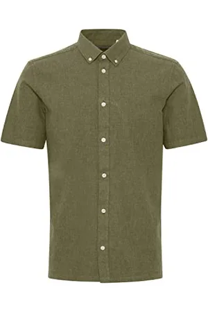 Casual Friday CFAnton fil a fil Shirt Herren Kurzarmhemd Herrenhemd Hemd Button-Down-Kragen Unifarben Regular Fit, Größe:3XL, Farbe: