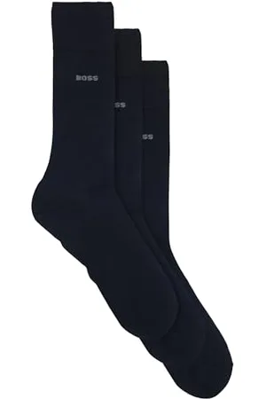 HUGO BOSS Herren 3P RS Uni CC Dreier-Pack mittelhohe Socken aus Stretch-Gewebe Dunkelblau 39-42