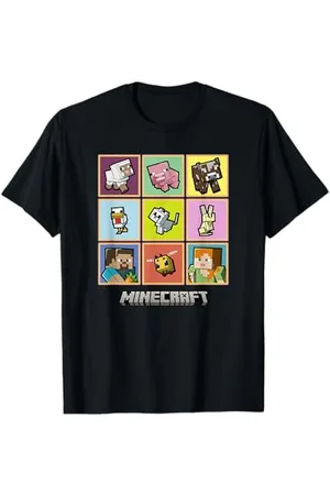 Minecraft T-Shirt - , Unisex-Kinder/Erwachsene, Kurzarm, Small, Klassische Passform, Cartoon-Design