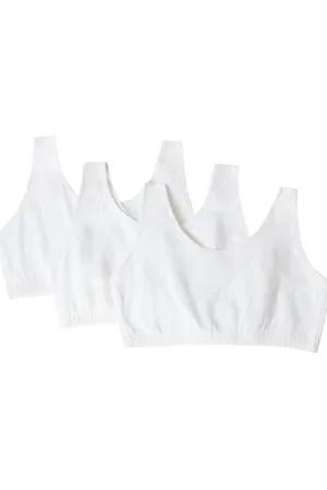 Fruit Of The Loom Damen Cotton Tank Bra for Women-Ultimate Comfort & Breathable Fit Sport-BH, Undurchsichtige, , 40 (3er Pack)