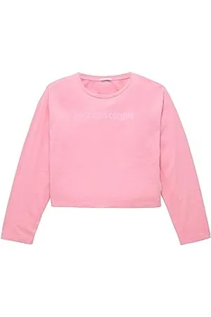 TOM TAILOR Mädchen Kinder Langarmshirt mit Schriftzug, sunrise pink, 176