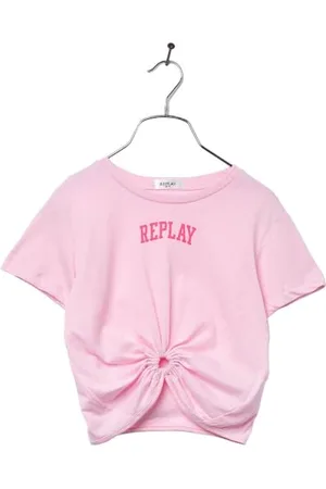 Replay Mädchen T-Shirt Kurzarm aus Baumwolle, Rosa (Bubble Pink 066), 8 Jahre