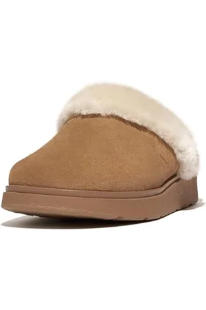 FitFlop Damen GEN-FF Shearling-Collar Suede Slippers Hausschuh, , 36 EU