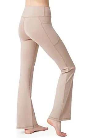 LOS OJOS Damen Bootcut Yogahose - Hohe Taille Workout Bootleg Yoga Leggings mit Bauchkontrolle