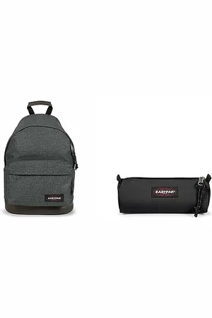 Eastpak WYOMING Rucksack, 40 cm, 24 L, Black Denim (Grau) & BENCHMARK SINGLE Federmäppchen, 21 cm, Schwarz (Black)