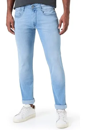Replay Herren Jeans Anbass Slim-Fit mit Power Stretch, Blau , 31W / 34L