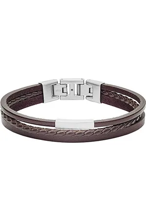 Fossil Armband Für Männer Vintage Casual, Länge: 180mm - 195mm Braun Lederarmband, JF03323040