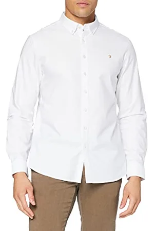 Farah Herren Brewer Slim Fit Cotton Oxford Shirt Hemd, , S