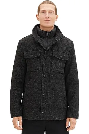 TOM TAILOR Herren 1037345 2-in-1 Wollmantel mit integrierter Innenjacke, 32521-snow Wool Structure, XXL