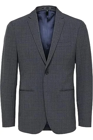 SELECTED Damen Slhslim-josh Grey Blu Chk Blz Adv B Noos Sakko, Grau, 54 EU