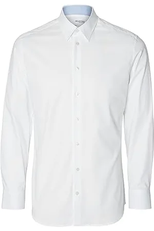 SELECTED SELETED HOMME Herren SLHSLIMSOHO-Detail Shirt LS NOOS Hemd, White, S