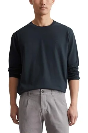 Marc O’ Polo Marc OߴPolo Herren Langarmshirt aus Bio-Baumwolle mit Rundhalsausschnitt, Blau (Dark Navy), M