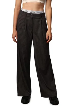 ONLY Damen ONLNOELIA MW Wide PINST Pant XT TLR Hose, /Stripes:White Pinstripes, 40W x 32L