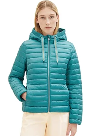 TOM TAILOR Damen 1037478 Lightweight Steppjacke mit Kapuze, 21178-ever Green, XL