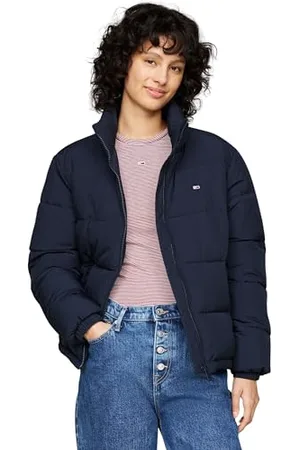 Tommy Hilfiger Damen Steppjacke Essential Puffer mit Kragen, (Dark Night Navy), S