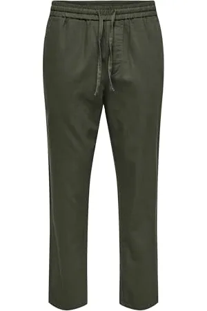 Only & Sons Herren ONSLINUS Crop 0007 COT LIN PNT NOOS Stoffhose, , M