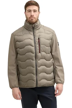 TOM TAILOR Herren 1042197 Plussize Hybrid Jacke mit Stehkragen, 32097-Smokey Olive Green, 4XL