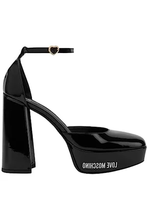 Moschino Damen Absatz-Sandalen, Nero, 38 EU