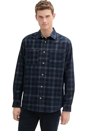TOM TAILOR Herren Cordhemd mit Kaormuster, , S