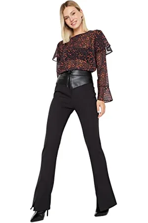 Trendyol Damen Herren Hoher Bund Flared Hose Pants, , 40 EU