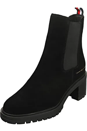 Tommy Hilfiger Damen Outdoor Chelsea MID Heel Boot 619 FW0FW06619 Mittelhohe Stiefel, (Black), 41 EU