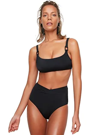 Trendyol Damen V Schneiden Sie Den Hohen Taillenbikini Aus Bikini Bottoms, , 40 EU