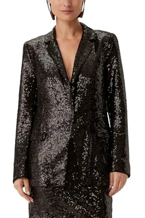 Comma, Long Blazer mit Pailletten