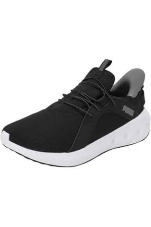 PUMA Unisex Softride Carson Sliptech Road Running Shoe, Black White, 45 EU