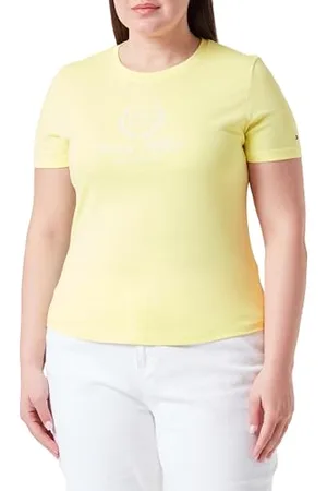 Tommy Hilfiger Slim Flag Script Tee SS Kurzarm Strickoberteile Damen, , L