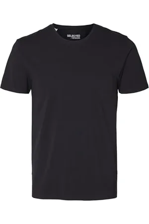 SELECTED Herren Selected Basic T-Shirt | Einfarbiges Rundhals Kurzarm Shirt SLHNEWPIMA | Jersey Stretch Baumwolle, Farben:Schwarz, Größe:XL