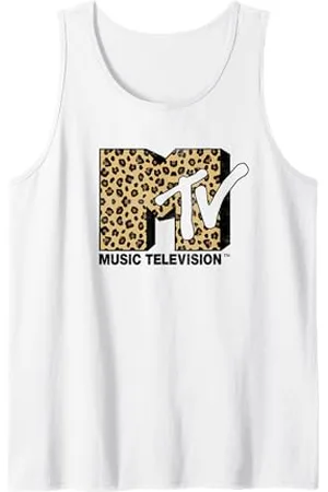 MTV Leopard Pattern Fill Logo Tank Top