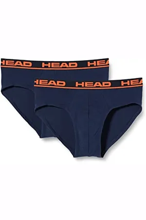Head Herren Brief Unterwäsche, Blau/Orange, M (2er Pack)