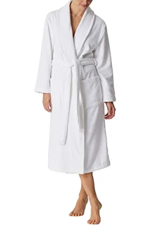 Schiesser Damen Bademantel mit Schalkragen - Frottee, weiss, L (44/46)