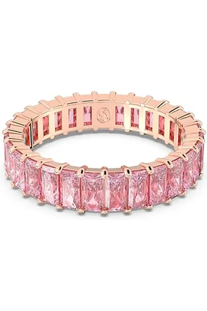 Swarovski Matrix Ring, Rosé Vergoldeter Damenschmuck mit Strahlenden Kristallen