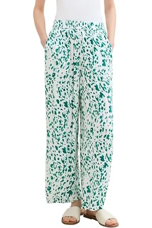 TOM TAILOR Damen Basic Culotte Hose, abstract white dot print, M