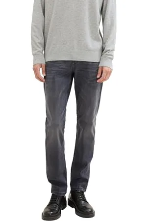 TOM TAILOR Herren 1037638 Josh Regular Slim Jeans mit Stretch, 10250-Used Dark Stone Black Denim, 32W x 36L