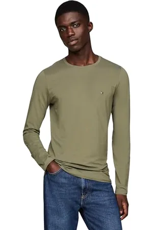 Tommy Hilfiger Stretch Slim FIT Long Sleeve Tee Langarm T-Shirts Herren, , 3XL