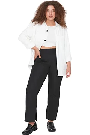 Trendyol Frau Große Größen Hoher Bund Wide Leg Flared Hosen in großen Größen
